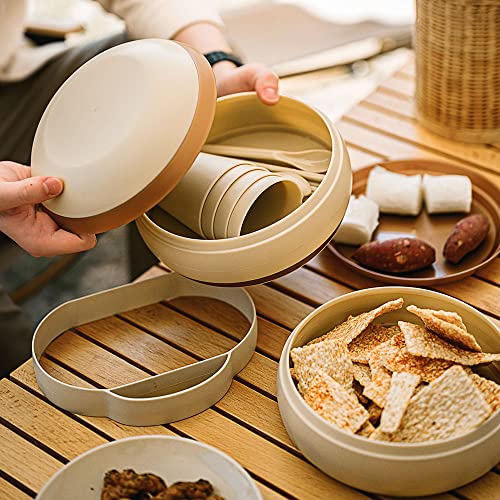 image for shopwithgreen Camping Dishes Picnic Set, Camping Plates Cups and Bowls