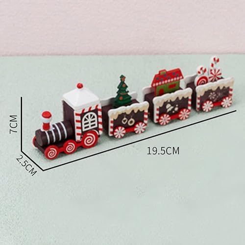 Miniatura 6 de Adorno de tren de madera de Navidad, decoración de Navidad, tren de Navidad de madera, juego de decoración de tren de Navidad, juguetes de adorno de