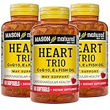 MASON NATURAL Heart Trio,Co Q10, Vitamin E & Fish Oil, 3 Month Suppy, Supports Normal Heart Health, 3 Pack