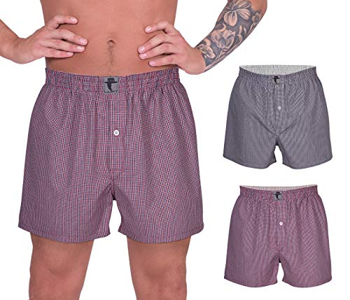 LUFT Mens Two Pack Cotton Material Print Design Waistband Comfy Boxer Shorts