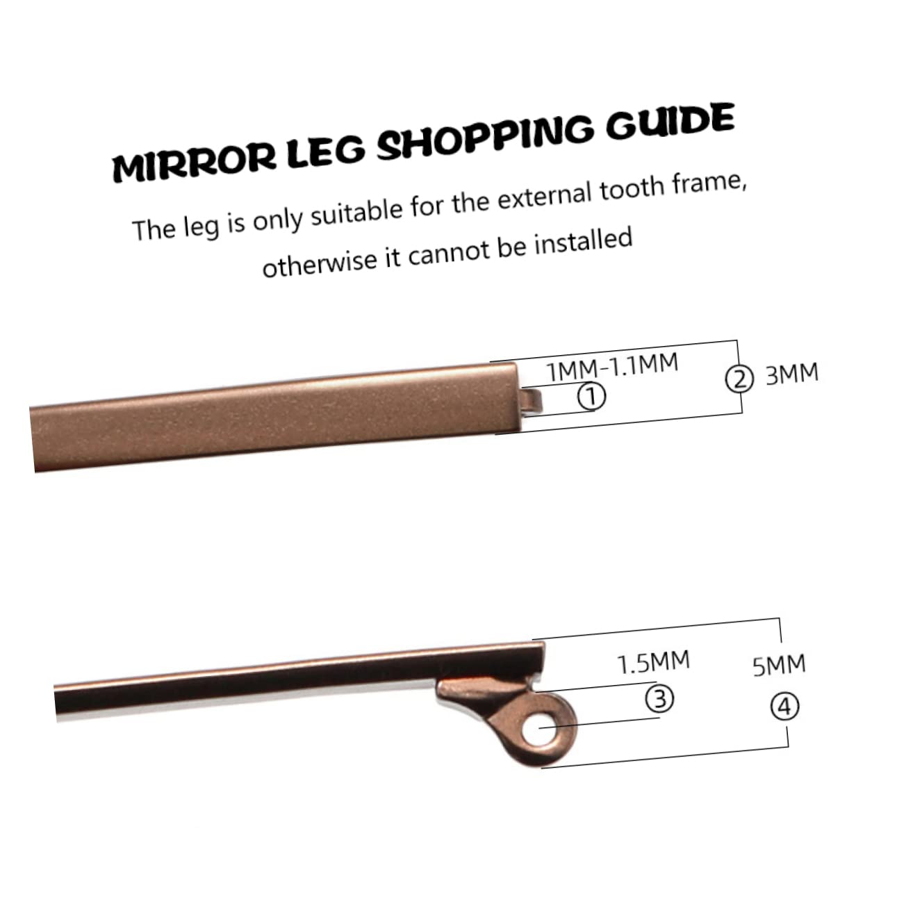 Ipetboom 2 Pairs Replacement Eyeglasses Arms Universal Metal Glasses Temple for Repair Accessories