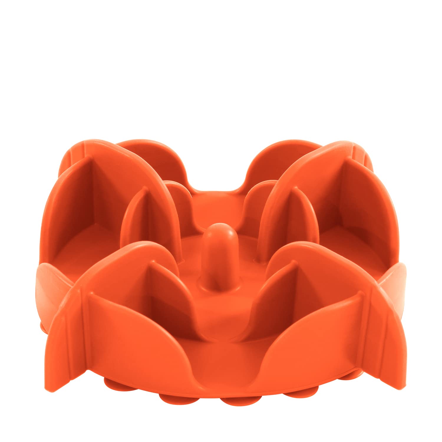 Jaoul Slow Feeder Dog Bowls Insert, 5.4 Inch Cuttable Slow Feeder Insert with 17 Octopus Suction Cups for Small Size Dog Food Bowl (Small, Orange)