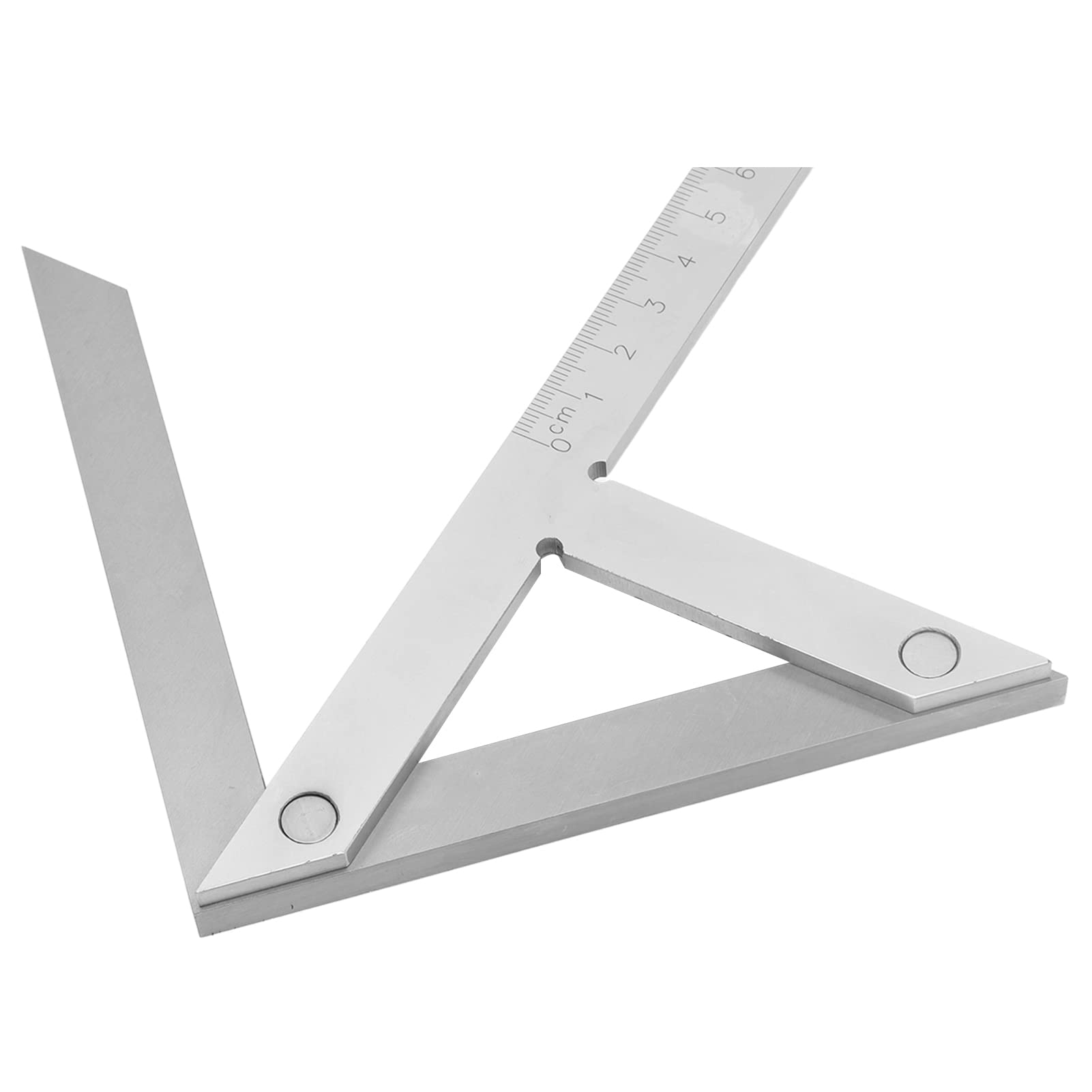 Règle de jauge de rayure à angle central en acier inoxydable, outil de recherche de centre de recherche de jauges de centrage 150x130mm pour plaque circulaire