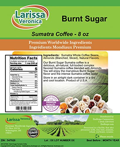 Burnt Sugar Sumatra Coffee (8 oz, Whole Coffee Beans) miniatura 2