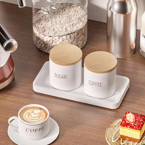 Image of Weenson Small Bathroom Vanity Tray for Countertop Makeup Perfume Jewelry Decor Candle Keys, Bamboo Kitchen Tray for Soap Dispenser Spice, Small White Toilet Tray for Sink7.9 L x 4 inch W x 0.79 inch H
