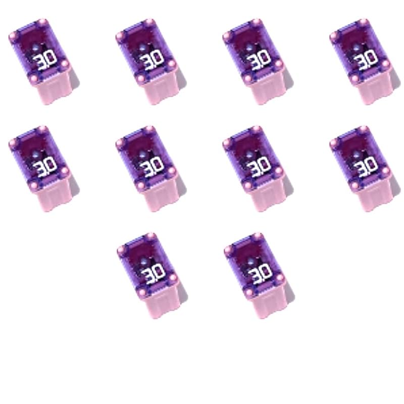 Fusível automotivo cartucho Micro FMM MCASE EDS 30 A para Ford, Subaru, Mopar, GM e Hyundai – 10 unidades