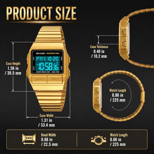 Image of MASTOP Retro Digital Watch for Men Vintage with Multi-Function & Stylish Design for Daily & Outdoor Use