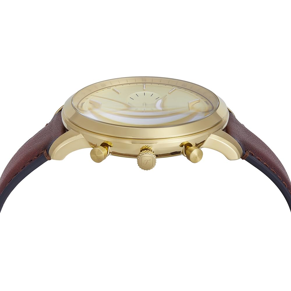 FOSSIL Neutra Uhr für Herren, Quarz-Chronographenwerk mit Lederarmband