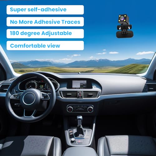 Image of 2Pcs Universal Car Rearview Camera Mount, Adjustable 180 Dash Cam Reverse Camera Holder, Black, 2 Count
