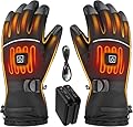 JUANWAN Heated Gloves for Men - Rechargeable Electric Battery Heated Gloves for Men and Women Touchscreen Winter Thermal Glove with 3 Heating Levels Waterproof Heated Gloves for Hunting?JRST-1?