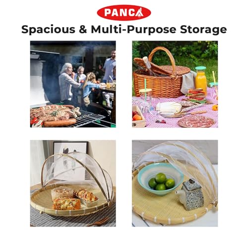 Image of PANCA Multipurpose Bamboo Storage Basket for Kitchen, Onion Potato Sabji, Fruit Storage Basket With Cover, Countertop Kitchen Organizer (Multipurpose Bamboo Basket)