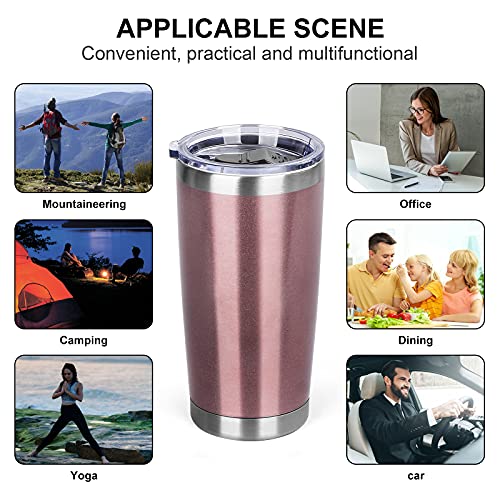 Mezmut 20Oz Insulated Tumblers With Lids And Straws Stainless Steel Coffee Tumbler Cup Double Wall Vacuum Travel Coffee Mugs For Home, Office, Outdoor(Rose Gold,1 Pack) #TOP5