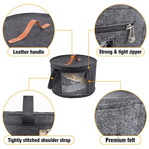 Hat Storage Box- 19" × 11.8" Foldable Felt Hat Box With Dustproof Lid For Beach Cowboy Hat- Round Hat Organizer Travel Hat Boxes For Men Women Stuffed Animal Toy Clothes #TOP5
