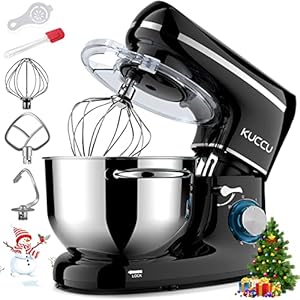 Stand Mixer, 660W, 6-Speed Tilt-Head Food Dough Mixer, Kitchen Electric Mixer with Stainless Steel Bowl,Dough Hook,Whisk, Beater, Egg white separator (6.5-QT, Black)…