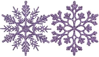 Sea Team Plastic Christmas Glitter Snowflake Ornaments Christmas Tree Decorations, 4-inch, Set of 36, Gold