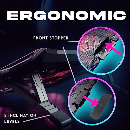 Klim Cyclone Laptop Cooling Pad With 5 Quiet Fans - New 2023 - Gaming Laptop Cooling Pad - Stable Laptop Stand With Fan - Compatible Up To 17"- 5 Year Warranty - Pc Mac Ps5 Ps4 Xbox One - Black Red #TOP4