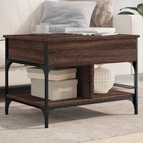 ZEYUAN Mesa de Centro Madera de ingeniería marrón Roble 70x50x50 cm, Mesa Baja Salon, Mesa Centro Salon, Mesa Auxiliar, Mesa Cafe, Mesita Salon, Muebles De Salon Modernos   845365