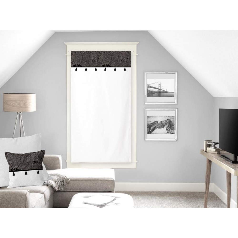 Soleil d'ocreOasis Half Curtain 60 x 120 cm Cotton Black