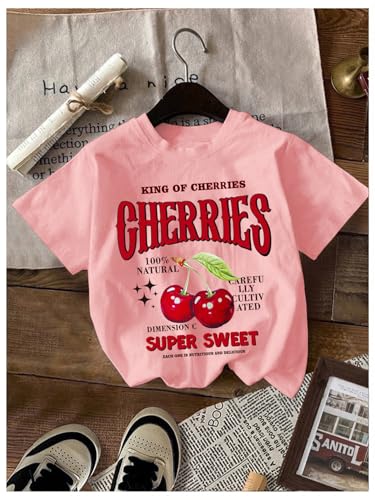 Image of RoseSeek Girl's Shirts 3 Packs Star Butterfly Graphic Tees Crew Neck Short Sleeve T Shirt Casual Tops