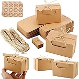 50 Piezas Marrón Cajas para Chuches, Cajitas de Carton para Chuches, Caja Papel Kraft Regalo, Mini Pequeña Papel Envolver kraft Cajas Favor Boda para Dulces, Chocolate, Artículos Fiestas, Cumpleaños
