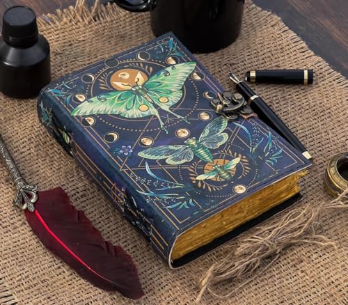 Image of CRAFT JUNKY Vintage Leather Journal Diary for Women and Men Travel Diary Notebook for Writing Deckle Edge Paper (Butterfly, A5 17.78 X 12. 7 CM (A5))