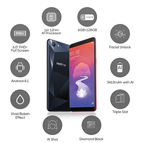 Image of Realme 1 (Black, 6GB RAM, 128GB Storage)