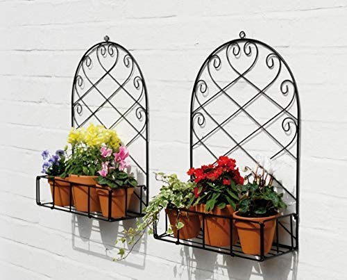Nucast Decor A trendy Luxury Crafts (Set of 2) Metal Wrought Iron Out Door Wall Bracket Hanging Stand for Plants Balcony Garden Planter Pot Rack (Black) (B08HFW9F2Z) Amazon Price History, Amazon Price Tracker