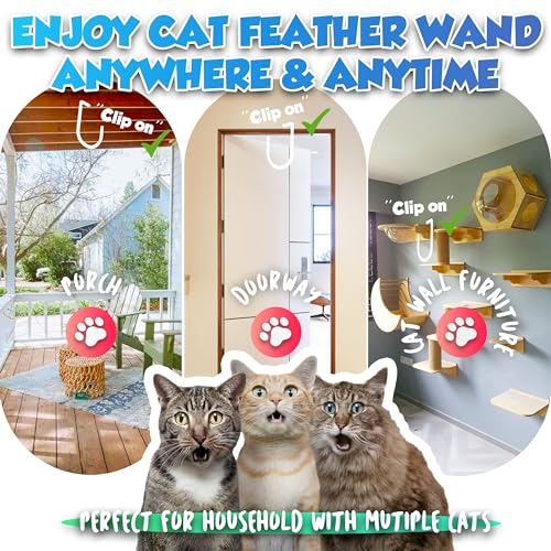 Lekewpet Retractable Cat Feather Toys 7Pcs Refills With Bell thumb #4