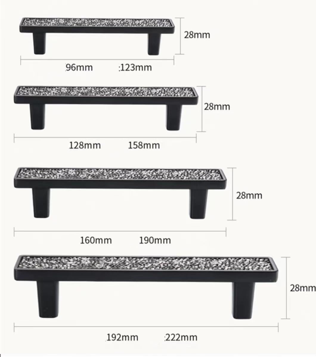 Tirador para cajón de puerta de armario de cocina Tiradores de cajón con diseño de lentejuelas for muebles, pomos modernos for tocador, muebles, cocina, armarios, pomos for puerta, 2 unidades(128MM)