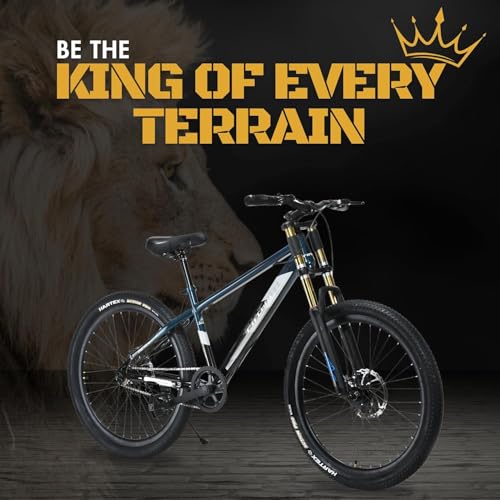 Image of FitTrip Super Dominator Non Gear | 27.5 Inch Stunt MTB | Imported Double Crown Suspension | 160MM Jak Dual Disk Brakes | Best Single Speed Stunt Cycle (Mariana Teal Blue)