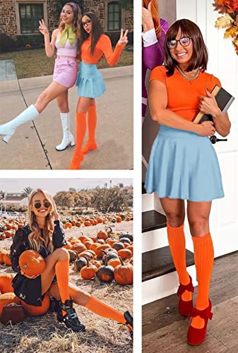 Image of v28 Women Warm Leg Warmers 80s Retro Party Costume Knit Ballet Neon Long Socks