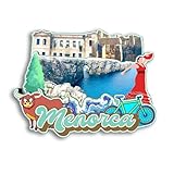 Quwsne Imán para nevera Menorca, España, imán para nevera, recuerdos de viaje de ciudad, regalos turísticos, monumentos clásicos 3D, hechos a mano, decoración del hogar, 1052