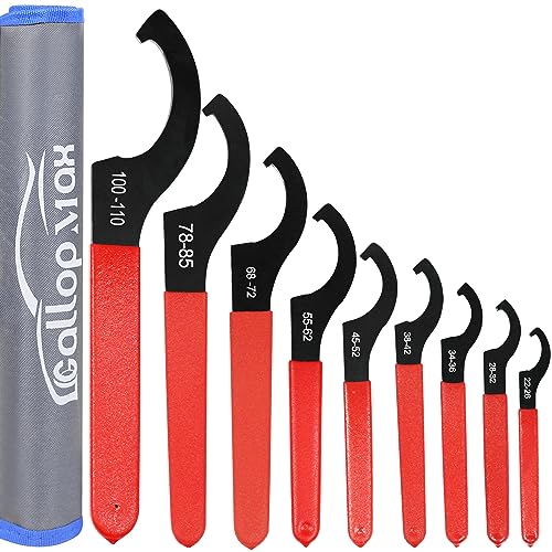 GallopMax 9Pcs Coilover Spanner Wrench Set, Universal Spanner Wrenches Motorcycle Shock Wrench Adjustable Carbon Steel ATV Coil Over Adjustment Tool (Blue)
