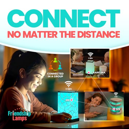 Friendship Lamps Classic Design - Best Friend Lamps Wi-Fi Touch Lamp LED Light for Long-Distance, Connection, Relationship, Friendship, Gift, Over 200 Colors, App Setup