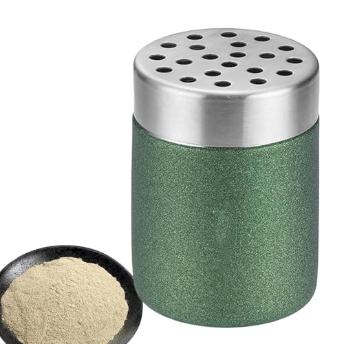 Salero de cristal, dispensador de sal de acero inoxidable con agujeros, recipiente de almacenamiento para alimentos, condimentos, bidón de cocina