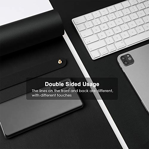 Desk Pad Protector Office Desk Mat, Bubm Waterproof Pu Leather Desk Writing Mat Laptop Large Mouse Pad Desk Blotters Desk Decor For Office Home, 31.5" X 15.7" Black #TOP2