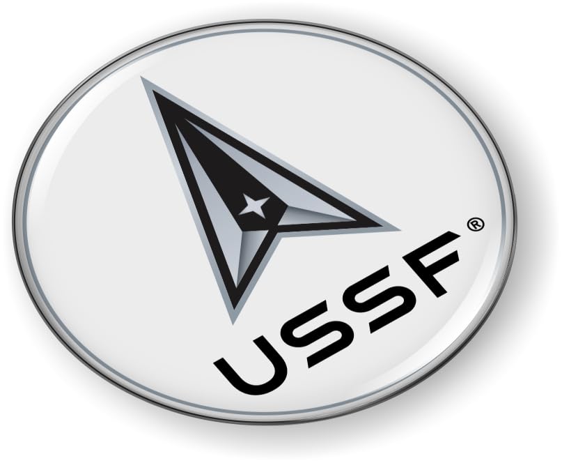 Image of BestLicensePlateFrames - The Space Force Delta USSF 3D Domed CAR Emblem Badge Sticker Flexible - Official USAF and USSF Licensed Product