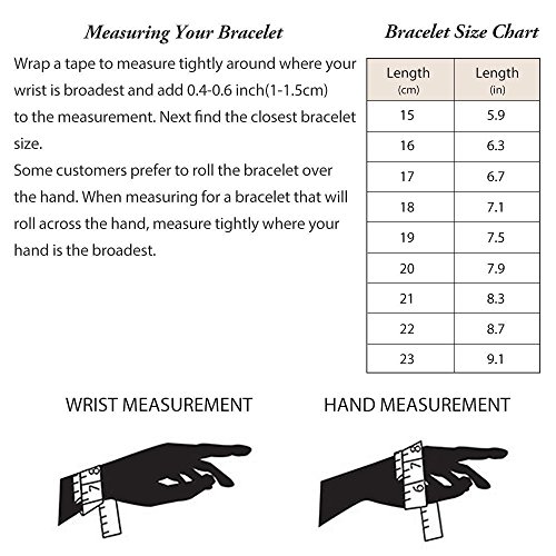 BISAER Evil Eye Bracelet Sterling Silver Clasp Charm Bangle Bracelet for Bead Charms with Sapphire Gemstones Evil Eye Clip Lock Stopper(17/19cm/ 21cm)3