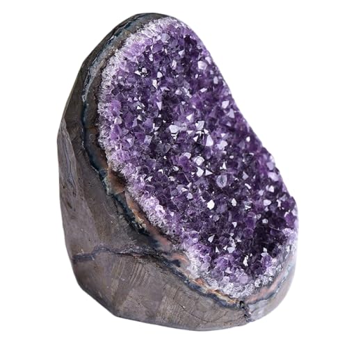 NIBHZ Naturalny ametyst - Kamień z kryształowych gromad z Urugwaju Kwarc z surowego geody - Deep Purple Color,600~800g