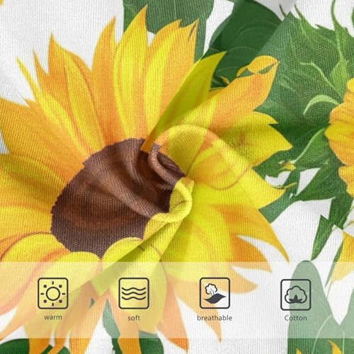 Cotton Toddler Underwear Floral Bright Yellow Sunflowers Leaf White Little Girl Panties Cartoon Briefs Underpants 2t3