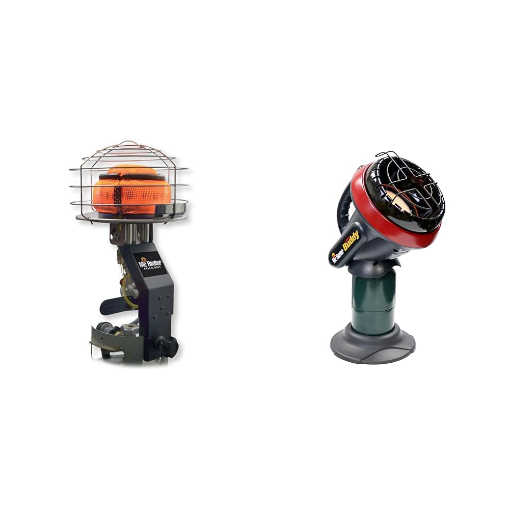 Mr. Heater 45,000 BTU Tank Top 540° Propane Heater Bundle with 3,800 BTU Little Buddy Indoor Safe Propane Heater