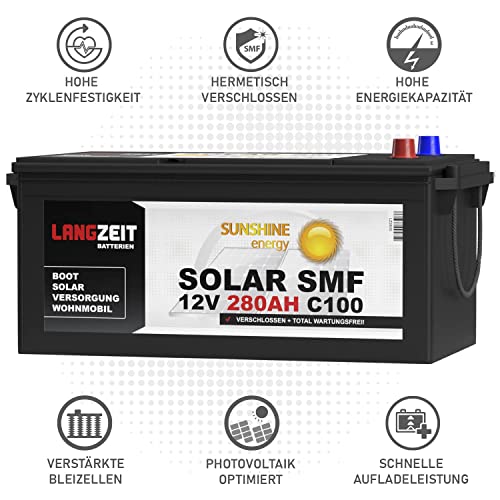 AGM Batterie für Wohnmobile und Boote mit 280Ah Kapazität