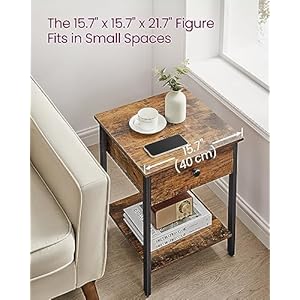 Vasaglenightstandendtablesidetablewithdrawerandshelf157x157x217inchesbedroomsteelframeeasyassemblyrusticbrownandblackulet55bx Urban Country Home Decor Vasagle nightstand end table side table with drawer and shelf 157 x 157 x 217 inches bedroom steel frame easy assembly rustic brown and black ulet55bx urban country home decor