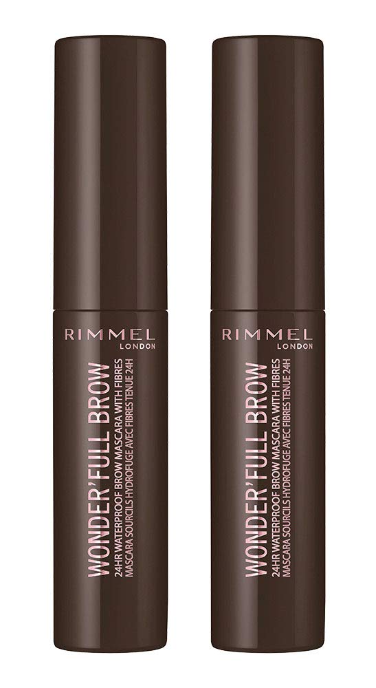 Rimmel wonder'full brow mascara, dark brown, pack of 2, 0.17 Fl Oz