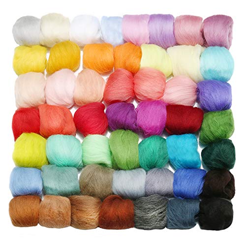 Jeteven 50Colori 3g Set Lana Feltro Filato di Lana...