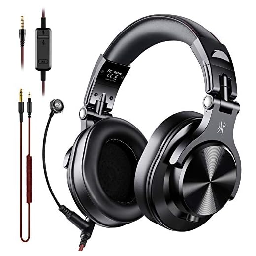 OneOdio A71 Over Ear Headsets with Boom Mic - PS4 Xbox One PC Laptop Wired Stereo Headphones with On-Line Volume & Share-Port Headsets for Gaming Office Phone Call DJ