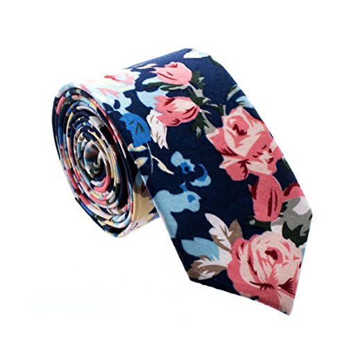 Man Of Men Floral Paisely Ties For Men - Cool Mens Neckties - Floral - Navy, Baby Blue & Pink #TOP23