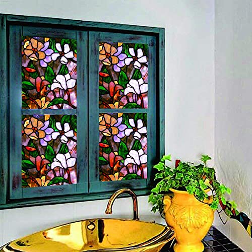 Image of ELTON Vinyl 3D Window Door Sticker, 24 x 240 Inches, Green-Self-Adhesive