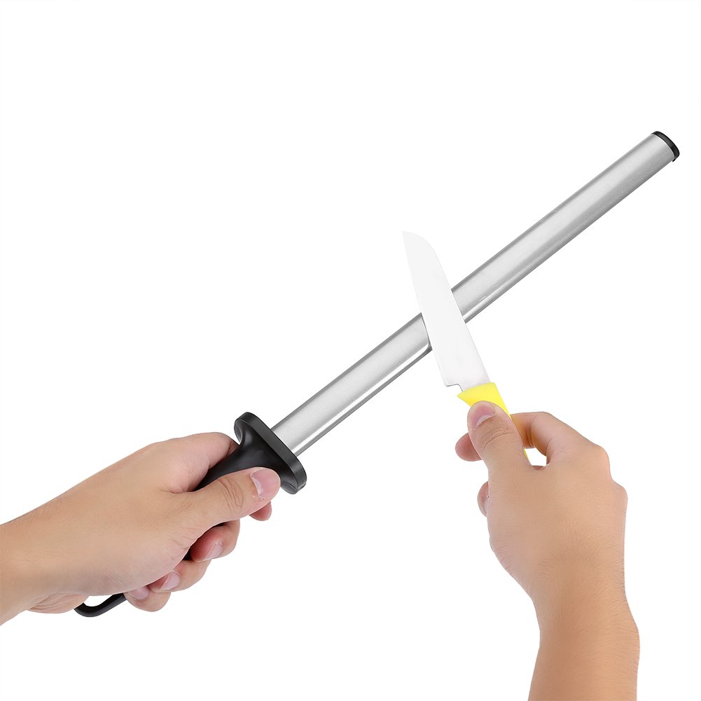 Knife Sharpening Rod 12 inch Portable Sharpener Stone Tool Plastic Handle for Kitchen Knives Scissors Sharpener