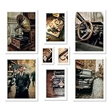 ARTFAVES® Poster Set - Vintage London - mehrteilige Wanddeko Wohnzimmer & Schlafzimmer - 8 moderne...